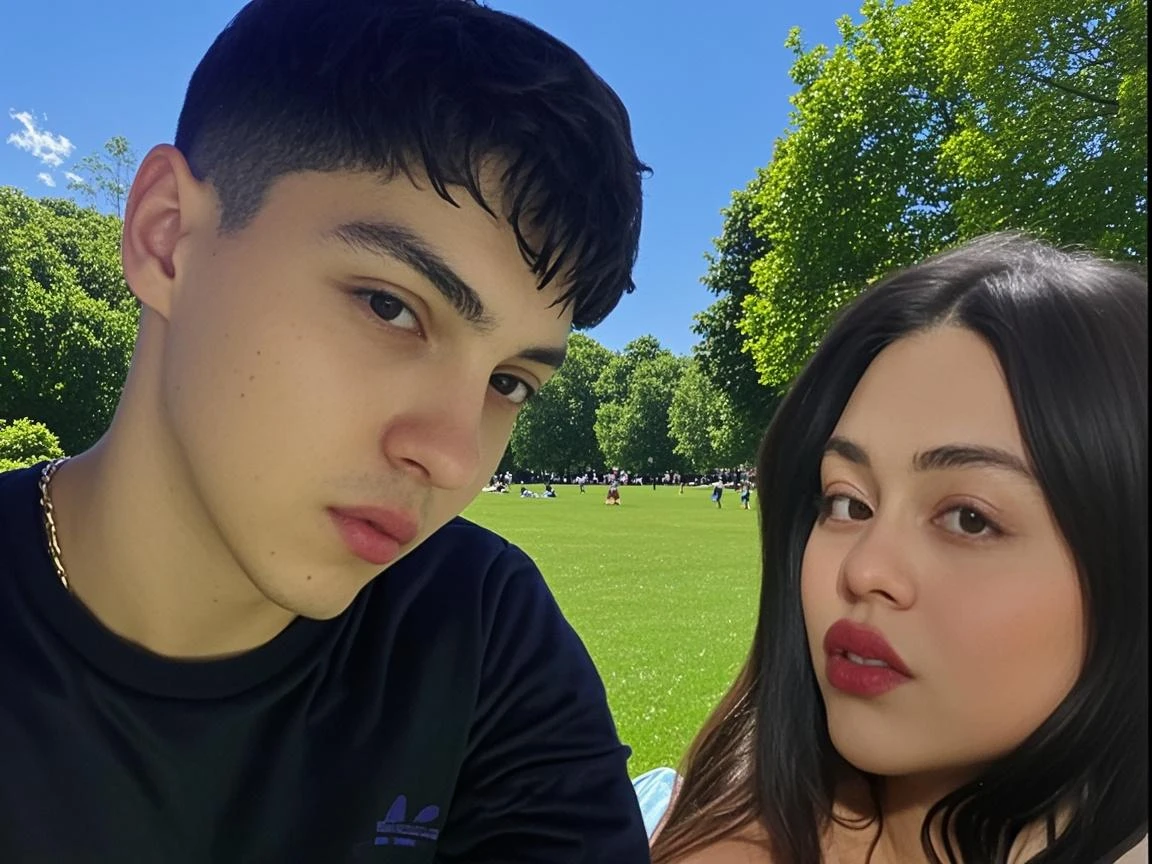 A beautiful couple of teenagers