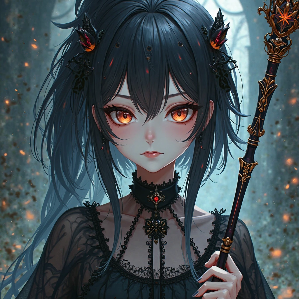 <lora:add_detail:0.8>(extremely detailed CG, best quality:1.1),red eyes, long hair,bare shoulders,witch hat,depth of field, <lora:hutao_v2:1>