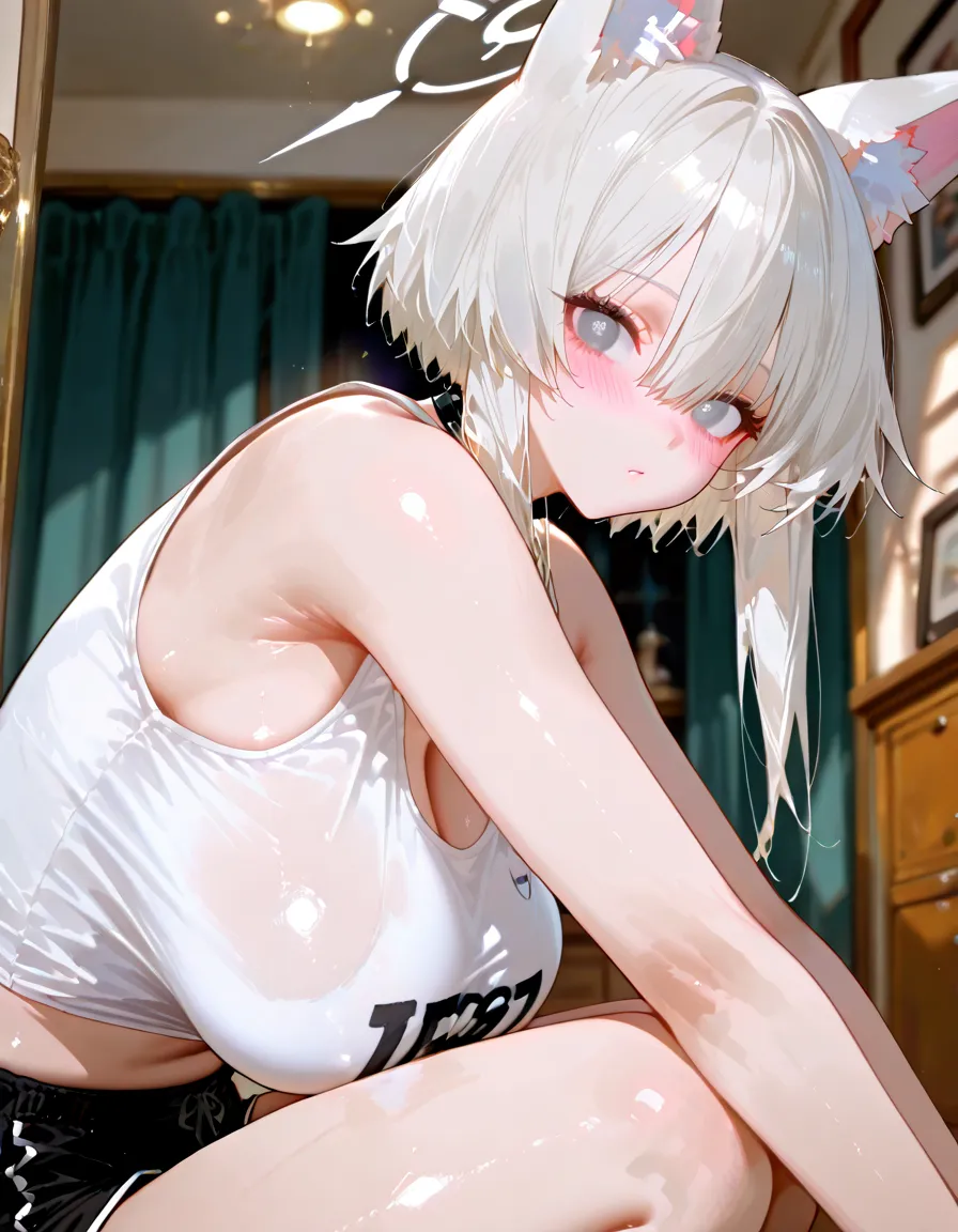 score_9, score_8_up, score_7_up,source_anime, best quality, highres, absurdres, FAVORITE, Hoshizora_no_memoria ,[Ototsu_Yume], White Hair, medium_hair,Red_eye, Red_(string_Hair_Ribbon:2), nude ,NSFW ,Hentai ,cowgirl,legs_spread, (grab_thighs:1.8) , Uncensored, (POV:1.8), lying, open_clothes, orgasm, thigh_focus ,vagina , naked, nude, bare, 1mole on left thigh ,night ,starry star ,in the car ,love ,heart eye ,looking at Viewer , car sex ,