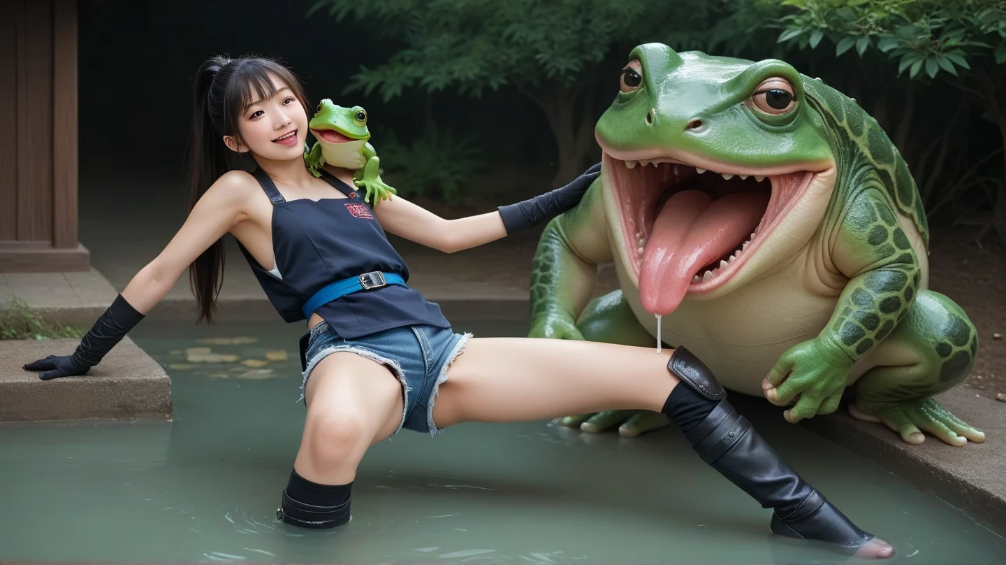 (8K、RAW Photos、top-quality、masterpiece:1.2)、(realisitic、Photorealsitic:1.35)、ultra-detailliert、超A high resolution、lighting like a movie、(((Idols who love turtles)))、(((Japan 16 year old girls)))、(((Wearing a cute costume with a turtle motif)))、(Lots of turtles:1.5)、cute smile face、Happy and energetic atmosphere、dynamic ungle、动态照明