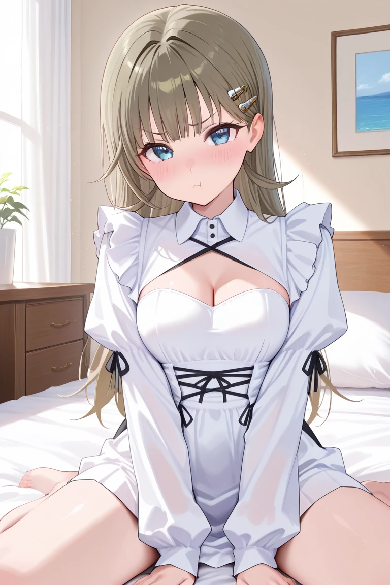 (masterpiece: 1.3), (maximum resolution: 1.2), (ultra high definition tv: 1.2), cinema light, 8K resolution, detailed facial features, focus on face,perfect style, cute face, Accurate, anatomically correct, fine eyes,beautiful eyes、 shiny skin, Fair skin, Glossy skin、glossy lips、 (embarrassed look: 1.2),woman 、29-year-old, exposed cleavage、, beautiful, (skirt lift:1.4), loose and wrinkled white panties, stockings, blush、humiliation、impatience、tears、embarrassing、surprised expression、expression of anger、disgusting face、 (nun clothes:1.1)、full of sweat、platinum blonde、blonde、black brown hair、blue eyes、green ash eye、soaking wet、sperm、breast sperm、sperm on thigh、overflowing sperm、exposed panties、disheveled clothes、late night、Bedroom、bed、sit、open your legs、open your legs、please open your knees、can enter、milking、masturbation behavior、oral sex、perfect style、