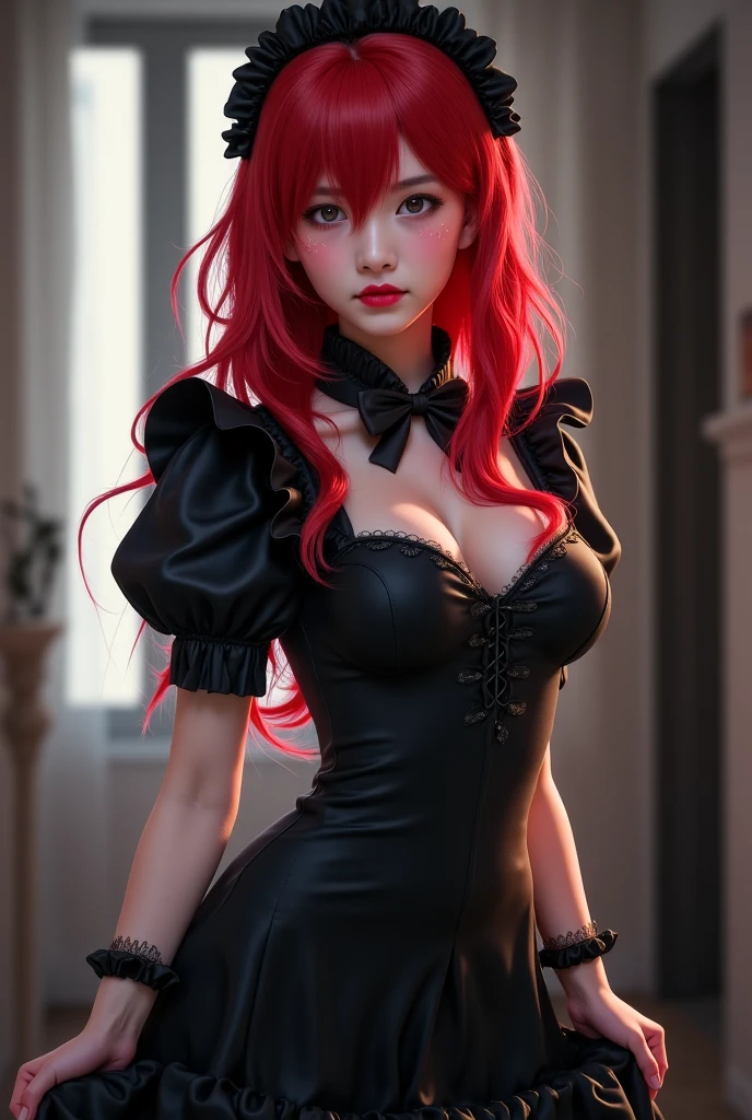 cute girl, satan, Red hair, Demon tail