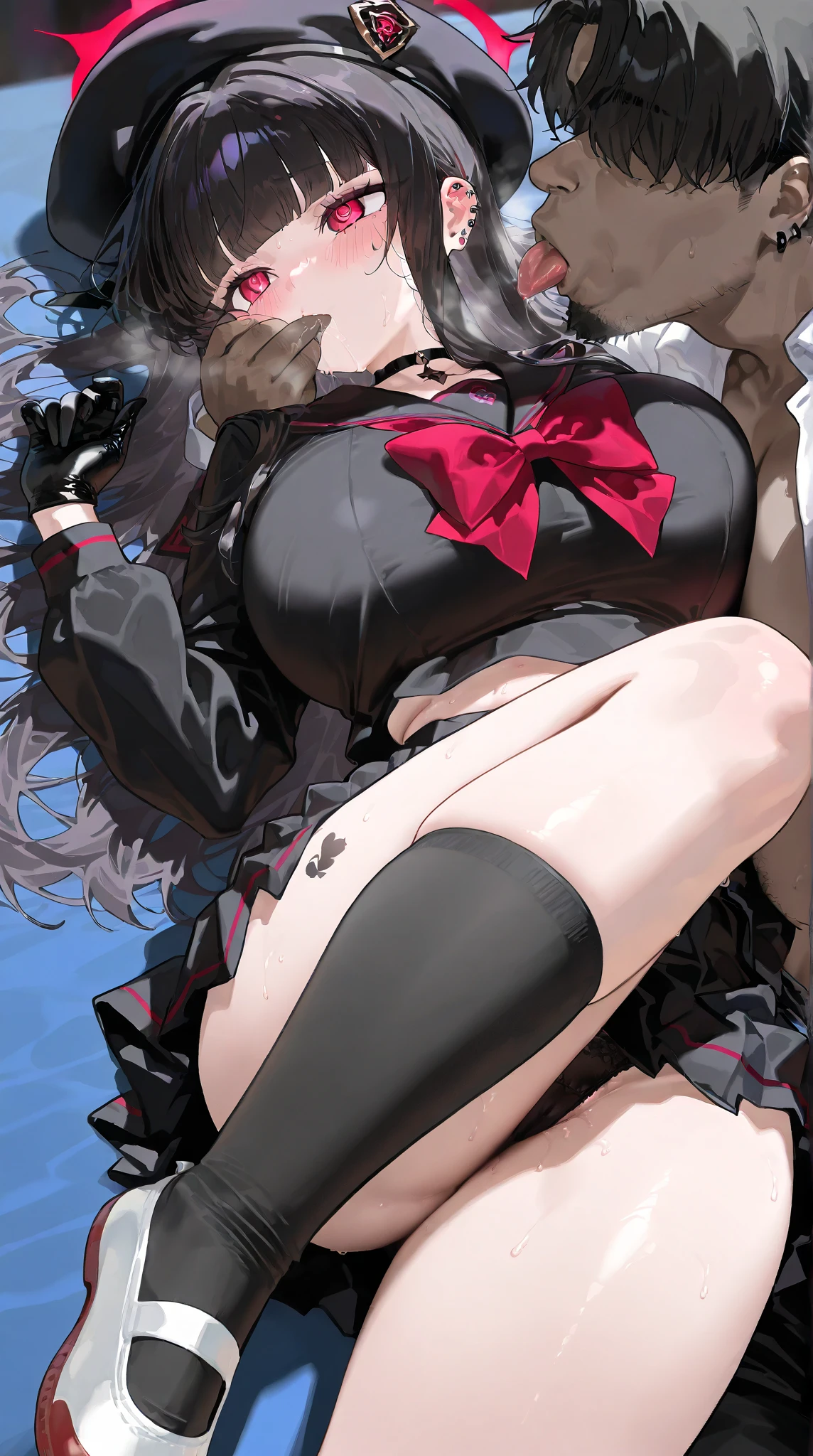 (Highest quality, 8k, masterpiece :1.3),2b,nier:Automata,Big Ass, One woman,,30 years old,Mom,Gray Hair,nsfw,Alluring expression,Sexy pose,Blindfold,Voluptuous body