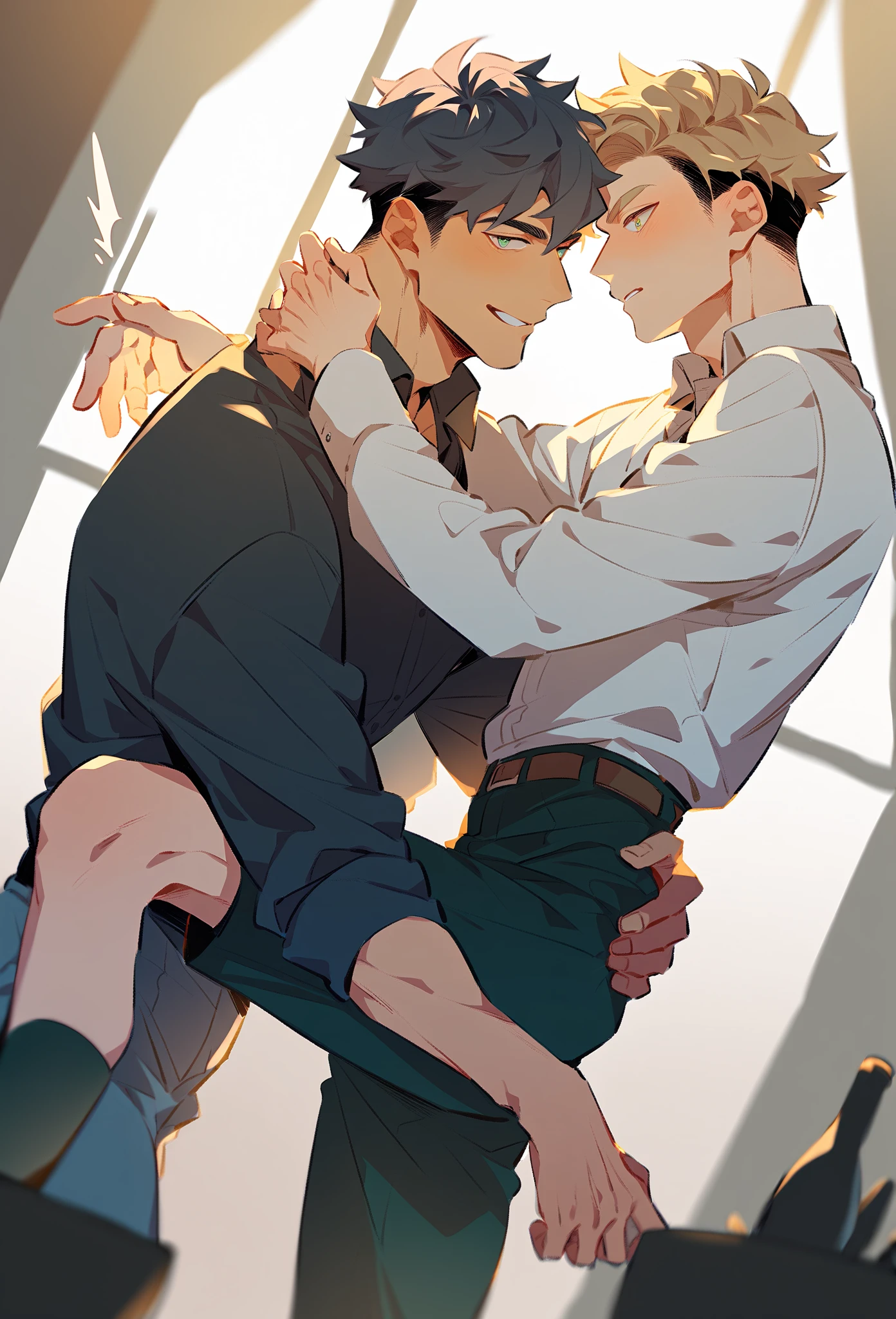 Zhongli gets fucked in the ass by aether. Anal sex. Gay porn.