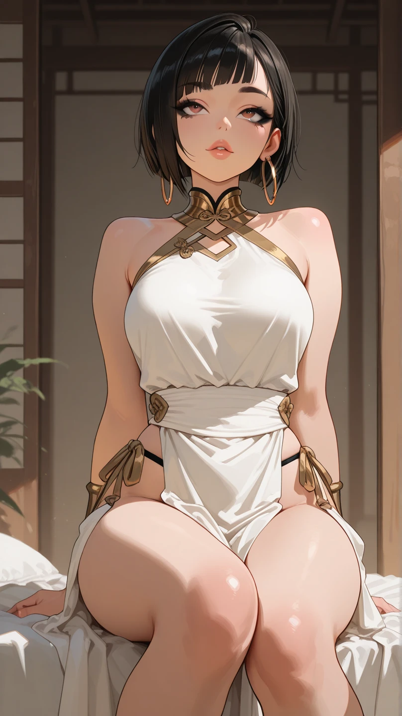 An anime beauty who wears no clothes