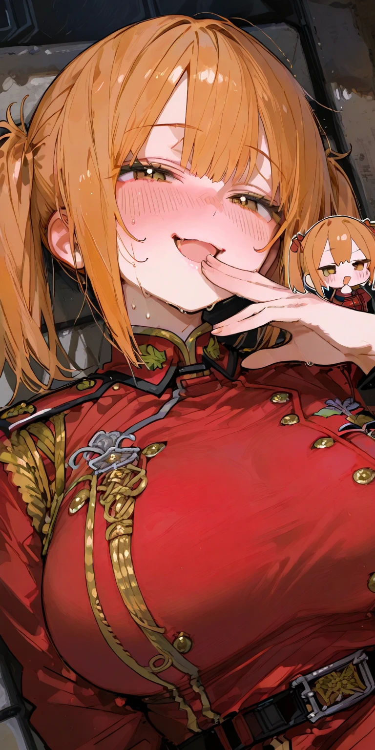 (Highest quality, 8K, masterpiece :1.3),Mrs. Yuigahama,ガハMom, As I expected, my youth romantic comedy is wrong。, One woman,Bun Hair,30 years old,Mom,Orange Hair,nsfw,Bewitching Smile,Sexy pose,Sex with a man
