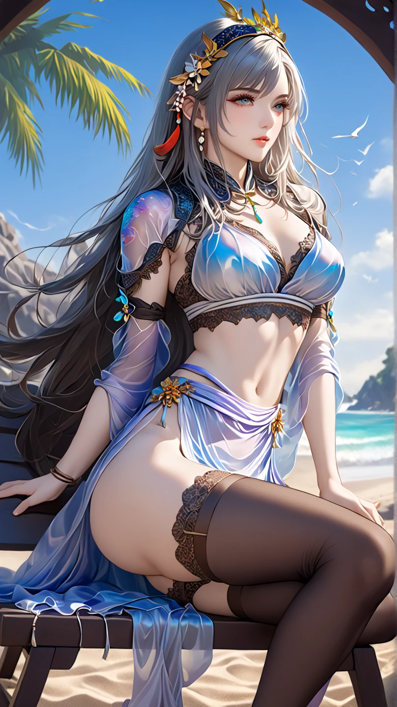 Mulher, super detalhado, estilo anime, estilo genshin impact, sorrindo, pose de luta, shenhe, liyue, retentora das nuvens