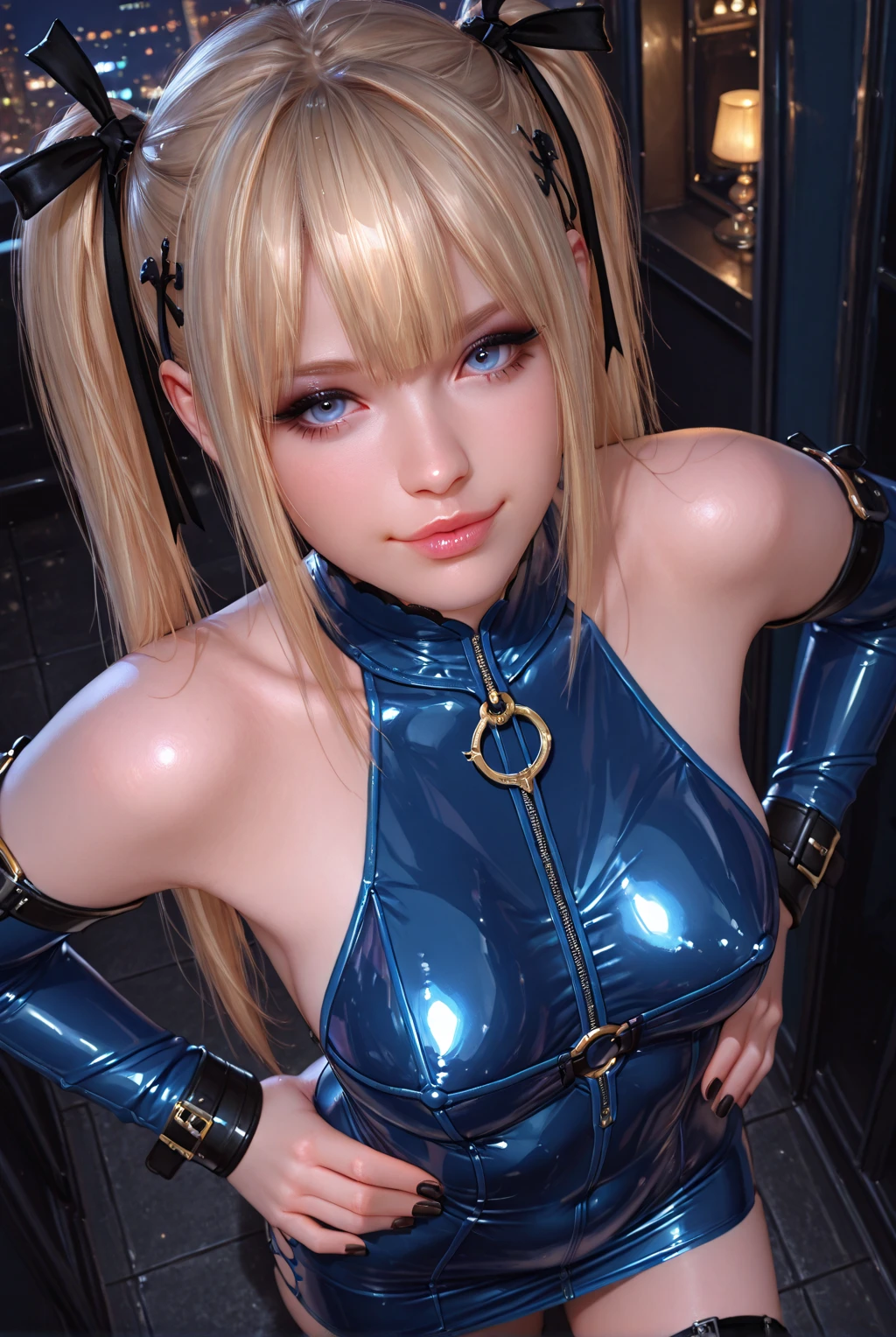 POV, ((Masterpiece, Extreme Quality)), Upper Body, 1girl, solo, (White: 1.5), (Simple background: 1.3), Long hair, White hair, *//*, Blue eyes, *//* , White shirt, Looking at the audience,