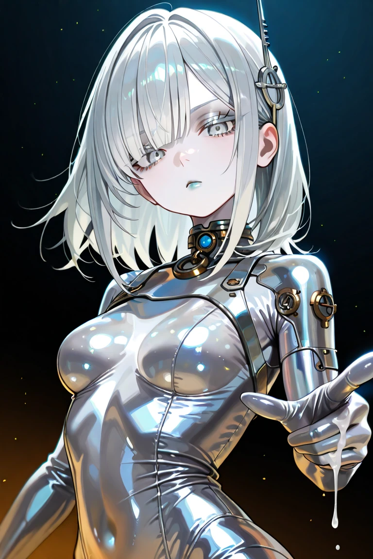 ((Masterpiece, Superb, Super Detailed, High Resolution)), solo, beautiful girl, sparkling eyes, perfect eyes, 15 years old, black and white gold theme,