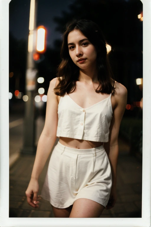 polaroid photo, night photo, photo of 24 y.o beautiful woman, pale skin, bokeh, motion blur