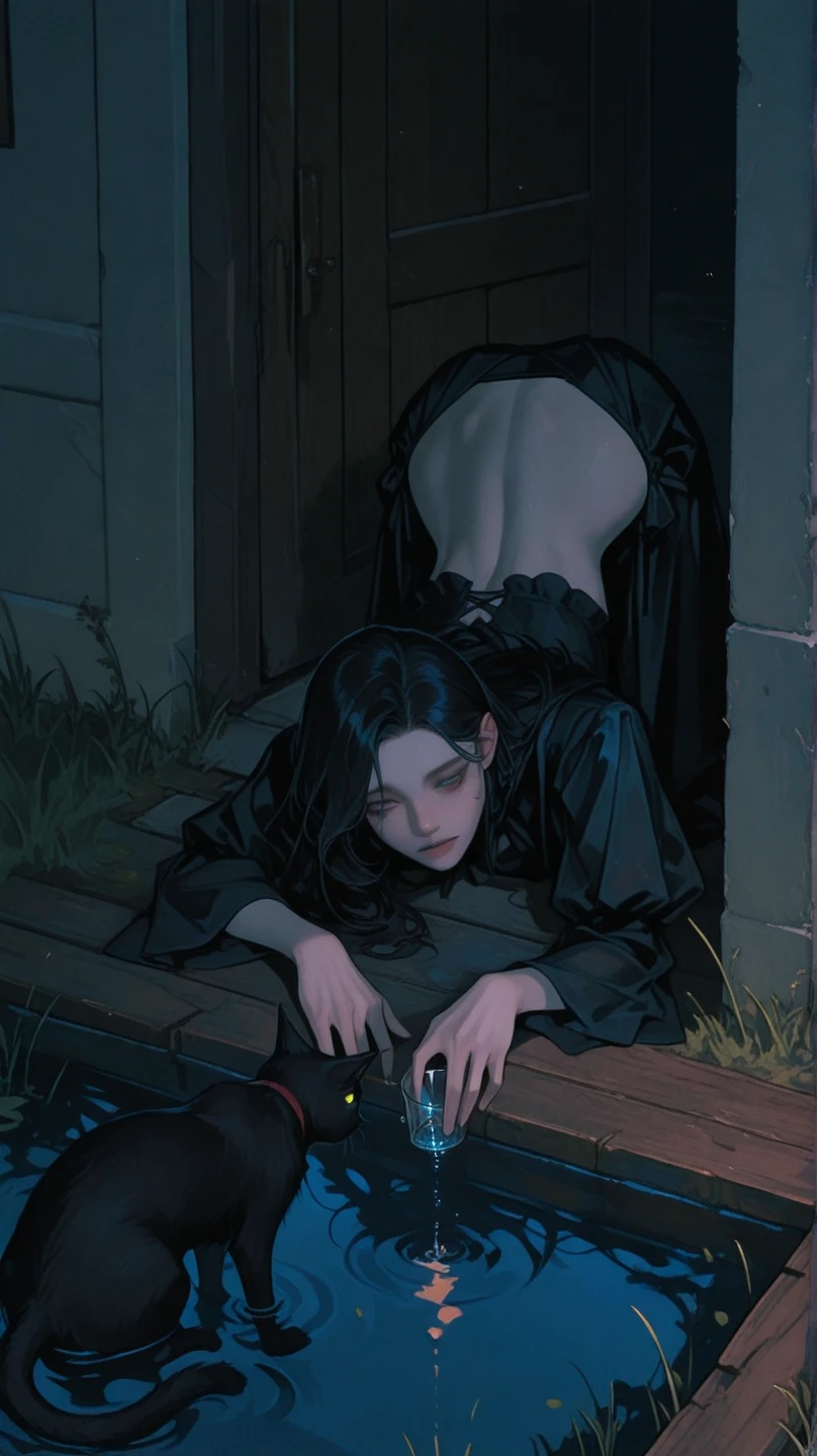 Properly holding a tanto or Japanese sword, (Very detailed CG unified 8k wallpaper), cool maid, Sexy maid outfit, Morbid expression, Two wolves emerge from the skirt, Mad eyes, 8K,tmasterpiece, Best quality,