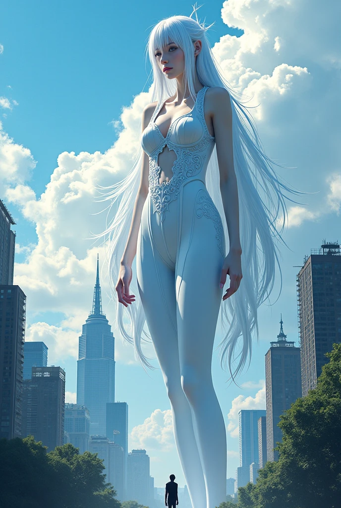 Masterpiece, a beautiful urban female model, full body white transparent clothes standing under empty night stars, disappearing transparent pants, full body standing, tall figure, slender legs, facial details, detailed body part details, 8k wallpaper