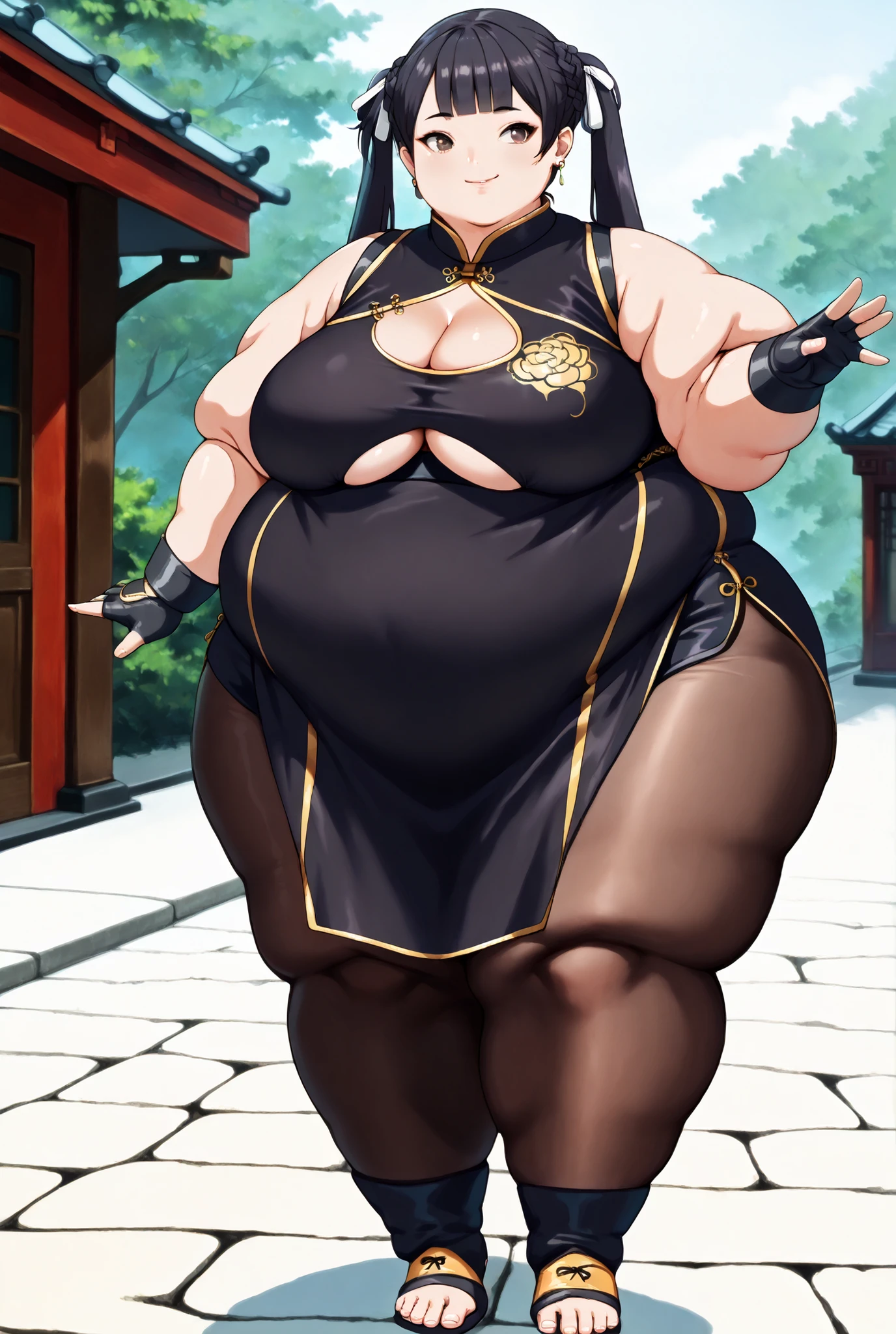 ((Giant saggy tits)),((caderas anchas)),((Chica blanca)),((Long brown hair with braids)),((brown eyes)),((thicc thights)),((gafas)),Thicc MILF,((Ropa de diosa japonesa)),((full body))