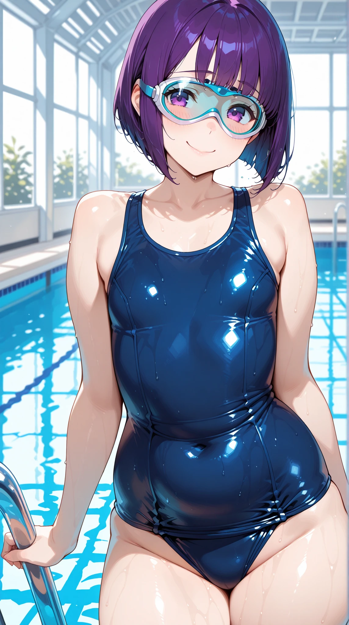 momoko_orizuka , 1girl, solo, school_swimsuit, one piece swimsuit
