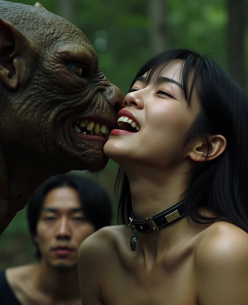 (masterpiece, best quality), 1 girl, Fair-skinned, (voluptuous:0.8), dark brown hair,  BLACK eyes, naked, (1goblin:1.2. 1goblin boy:1.5), view from front, vaginal sex, doggy-style sex, sex from behind, top-down bottom-up, (Open eyes:1.2), orgasm face, steam, (motion blur, trembling:1.2), sweat, drooling、Japanese mature 50 years old、Real photo、Detailed Hair、Detailed face、Detailed eyes、Detailed skin、A detailed reproduction of the penis、Texture:1.5、absurdres:1.5、While rejecting the goblin, he climaxes and screams.