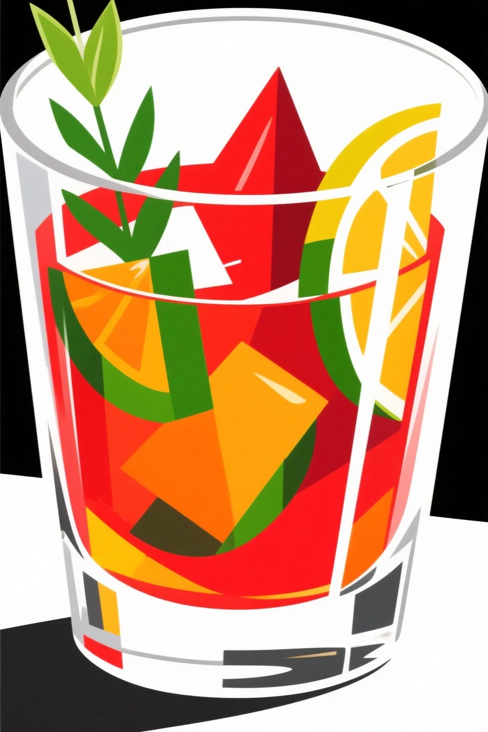 company logo, red, round, cartoon shot glass overflowing with red liquid, no words on shot glass, vibrant colors,