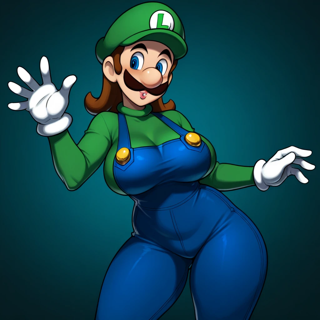 (((luigi version femenina )))(((De mario brosl)))8k,((UNA CHICA)) ((luigi female version))(((Amazing tits)))caliente, hermosa,((Hornie)),((luigi female version)))Una chica((Lindo)))8k, hiperrealista todo como un motor irreal trazado de rayos render ((estilo humano hiperealista)),(((Empty dark background))). hiperrealista todo como un motor irreal trazado de rayos render estilo humano realista ,(((Empty dark background)))., Suavemente iluminado, Intimo exquisito detalle, foco nítido, intrincadamente detallado, rewarded photography, small-catchlight, bajo contraste, alta nitidez, facial-symmetry, profundidad de campo, cinematic background, Renderizado del motor irreal, Imagen central, dream-like, Suavemente iluminado, intimo, imagen de cuerpo completo ,cuerpo completo,((tetona)),((piernas torneadas)) perfecto ecchi, hDRI
