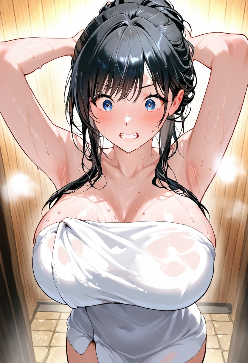(High resolution),(High resolution),(High resolution),(8k), One girl, Yoshizuki_Iori、(((Naked)))、Tennis court.(((Exposed nipples))).Browsing Caution、Large Breasts、blush、ass pov,1 boy, penis, breasts blowjob,((( paizuri,:1.2))).((((penis is between breasts))),, (((breast squeeze))), fellatio, How.(((Bukke semen on the face)))