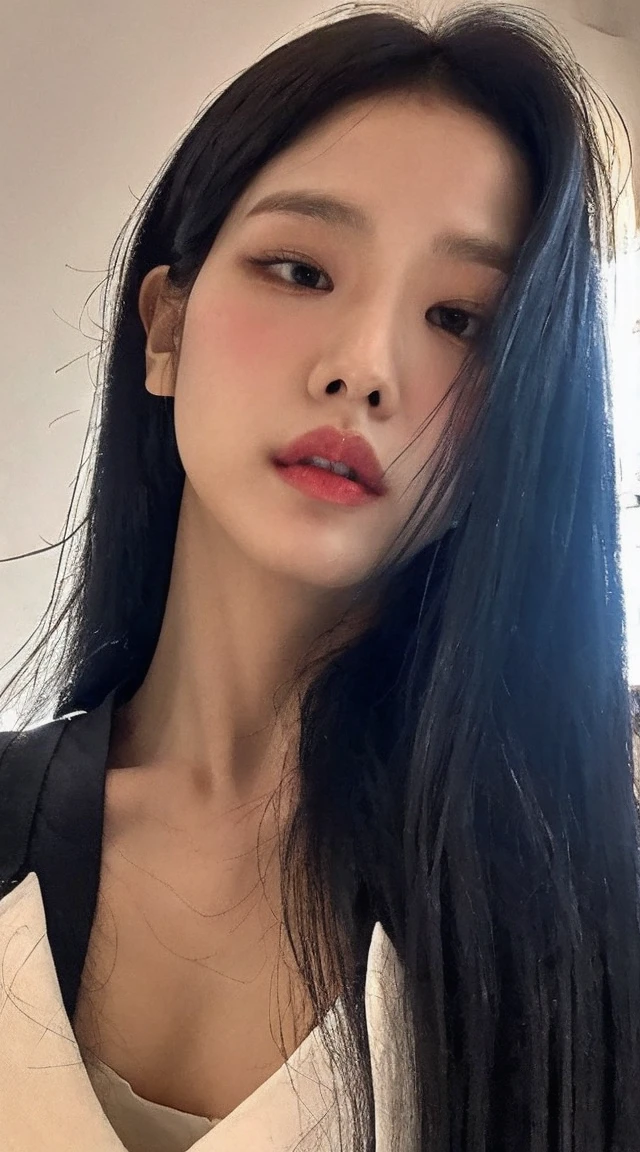 mulher arafed com cabelo preto longo vestindo uma regata preta, Hwang Yeji, Mulher sul-coreana bonita, coreana, Hwang Yeji, Ulzzang, linda mulher coreana jovem, Yeji, mulher coreana jovem bonita, adorable and pale korean face, Grupo ITZY, Hwang Yeji, asian features