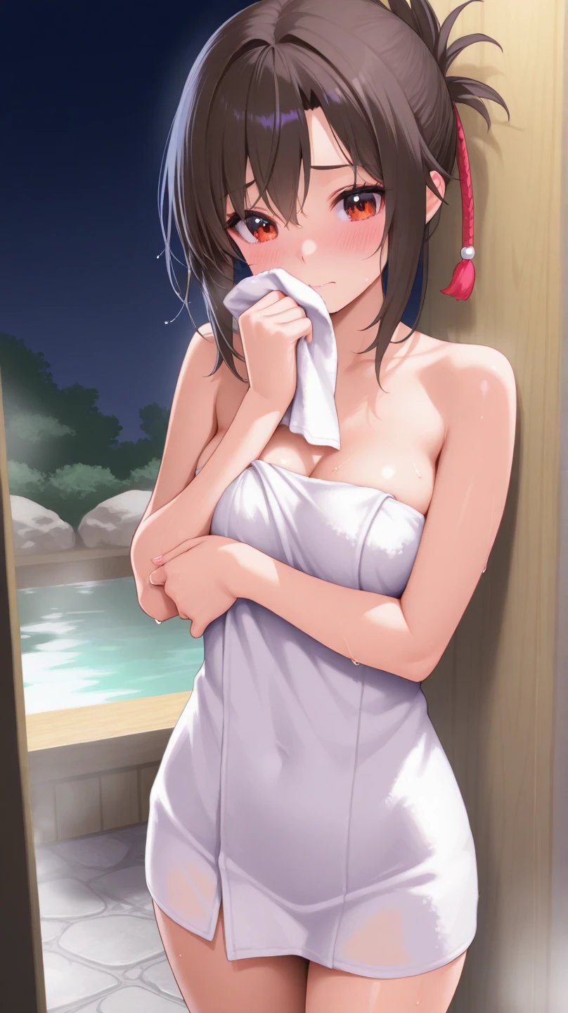 naked woman wearing an apron , age between 16 and 17 years old