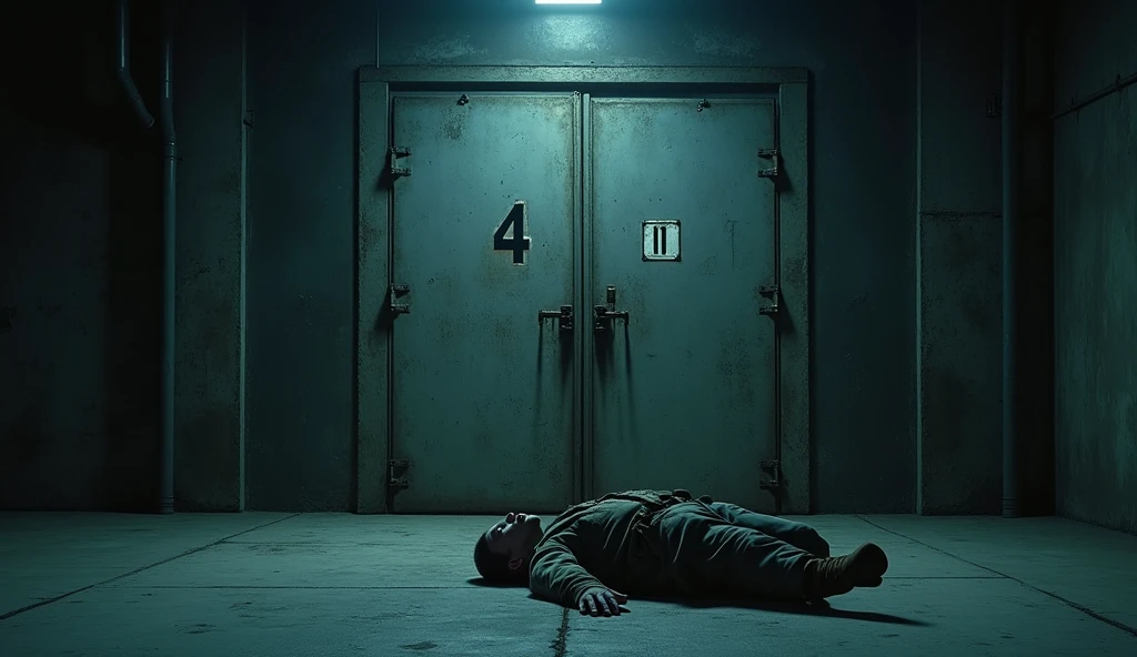 a bloody and gory dead man wearing a backwards baseball cap laying on the ground ripped to shreds in a hallway, nightmare