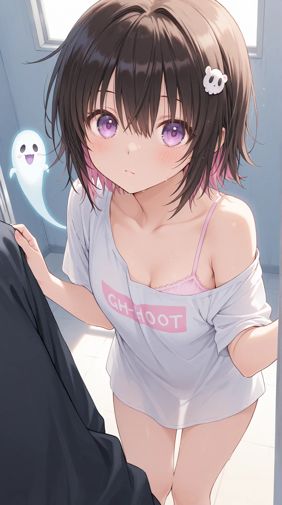 In a haunted house、On all fours、sex、hug、Shuten Doji、ghost、Tengu、Both eyes open、Hardcore、Nipples、Being raped、Blowjob、Big dick、Pussy、Covered in semen、Girl、Girl、Short、Younger、Lower school year、Baby Face、flat chest、Dynamic Angle、masterpiece、best quality、ultra-detail、night