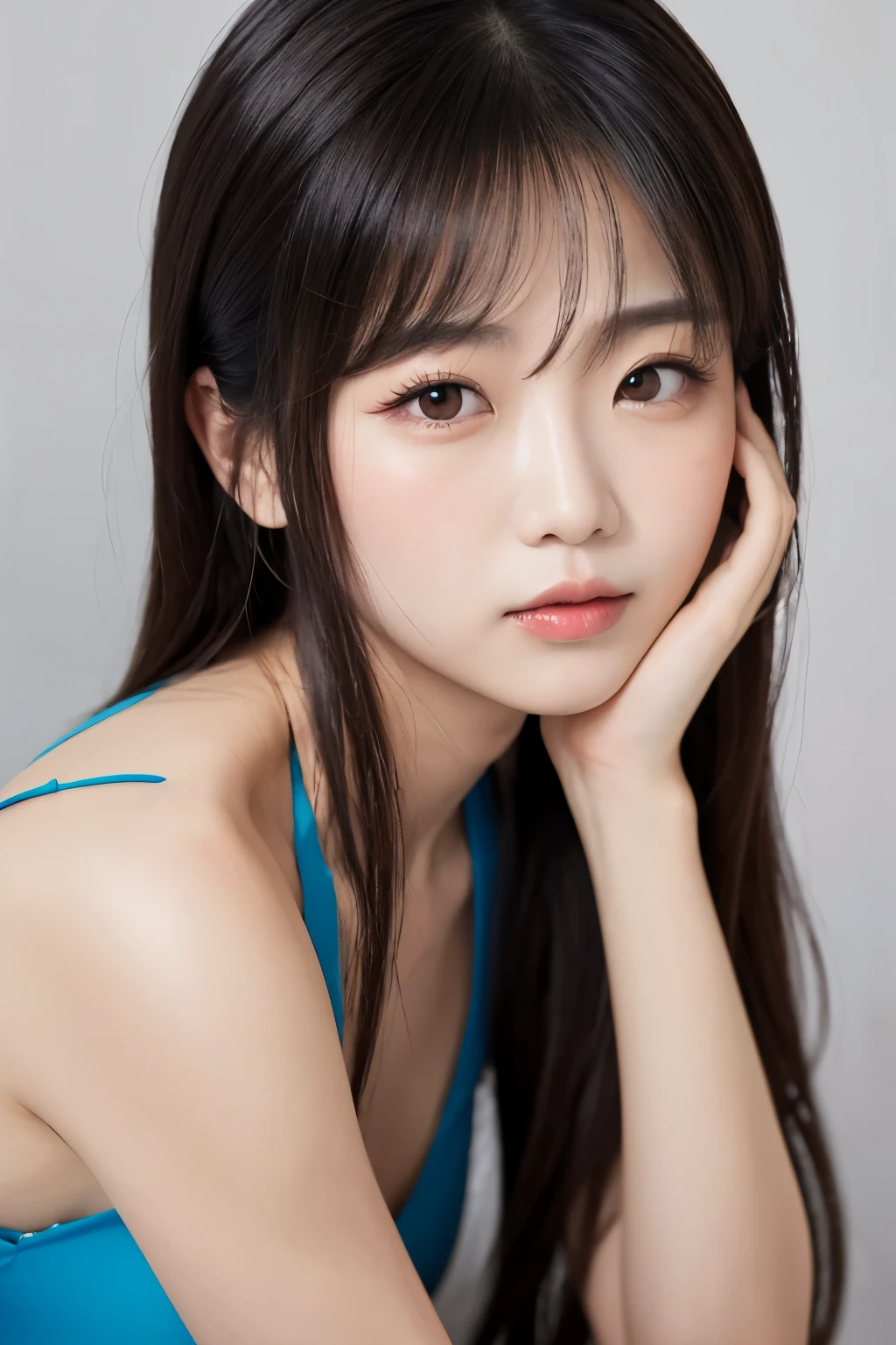 8K, Ultra-high resolution, Highest quality, masterpiece, 三分割法によるphotograph,Surreal, photograph, 1 Girl, (:1.3), pretty girl, Cute face, Beautiful eyes in every detail, 細かくdetailedに,masterpiece,One Girl:1.2, Japan Female Announcer, close up,Bob with bangs,wiping tears,Sports Bra,Bra Top,Looking at the audience、beauty,Long neck、(((Ideal body type))),A cup small breasts :2,、Portraiture:2、Perfect Anatomy、鮮明なdetailed、detailed、Surreal、Light and shadow,Strong light