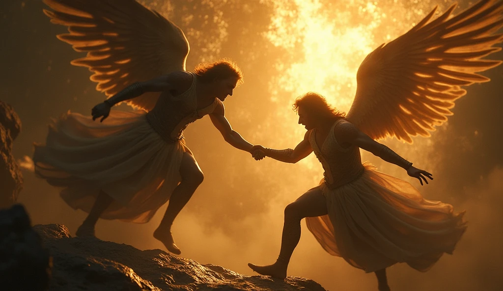 Each cherub had two wings, and each wing was two meters and twenty-five centimeters long. The cherubim had their wings outstretched, so that the wing of one touched a wall, and the other's wing touched the other wall, and in the middle of the room one wing touched the other's wing. proto, the wings stretched for thirty feet, from one wall to the other.