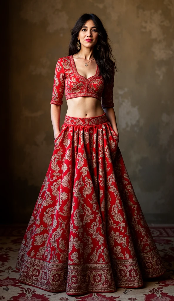 Suit in red salwar in gray wear a milf