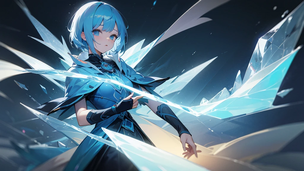 jett, flying, floating, sky, upper body, 1girl, solo, blue eyes, gloves, weapon, dynamic angle, detailed outdoor lighting, masterpiece
