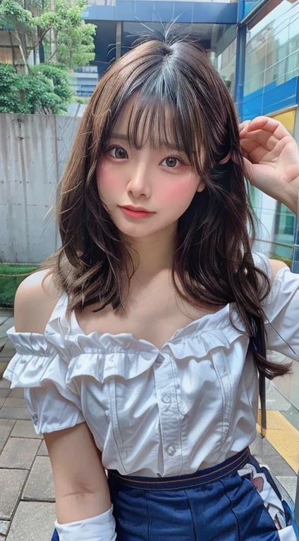 (top-quality、8K、32K、masuter piece、nffsw:1.2)、profile、(slim figure:1.2)、(s lips) 、二重まぶた、shinny skin、Realistic rays、mare、beauitful face、(Light smile:1.3)、crouching down、(From  above:1.2)、(a closeup:1.4)、blurry backround、(Front Focus)、(Dark: 1.6)、Fantasy Art、photoRealstic、Professional Lighting、extra detailed face、Award-winning、deep-shadows、, Very long hair , Brown hair , Light green eyes , ((Brown skin+++)) , female pervert々Right, Wearing a crop top  , Big hair  , Wavy Hair