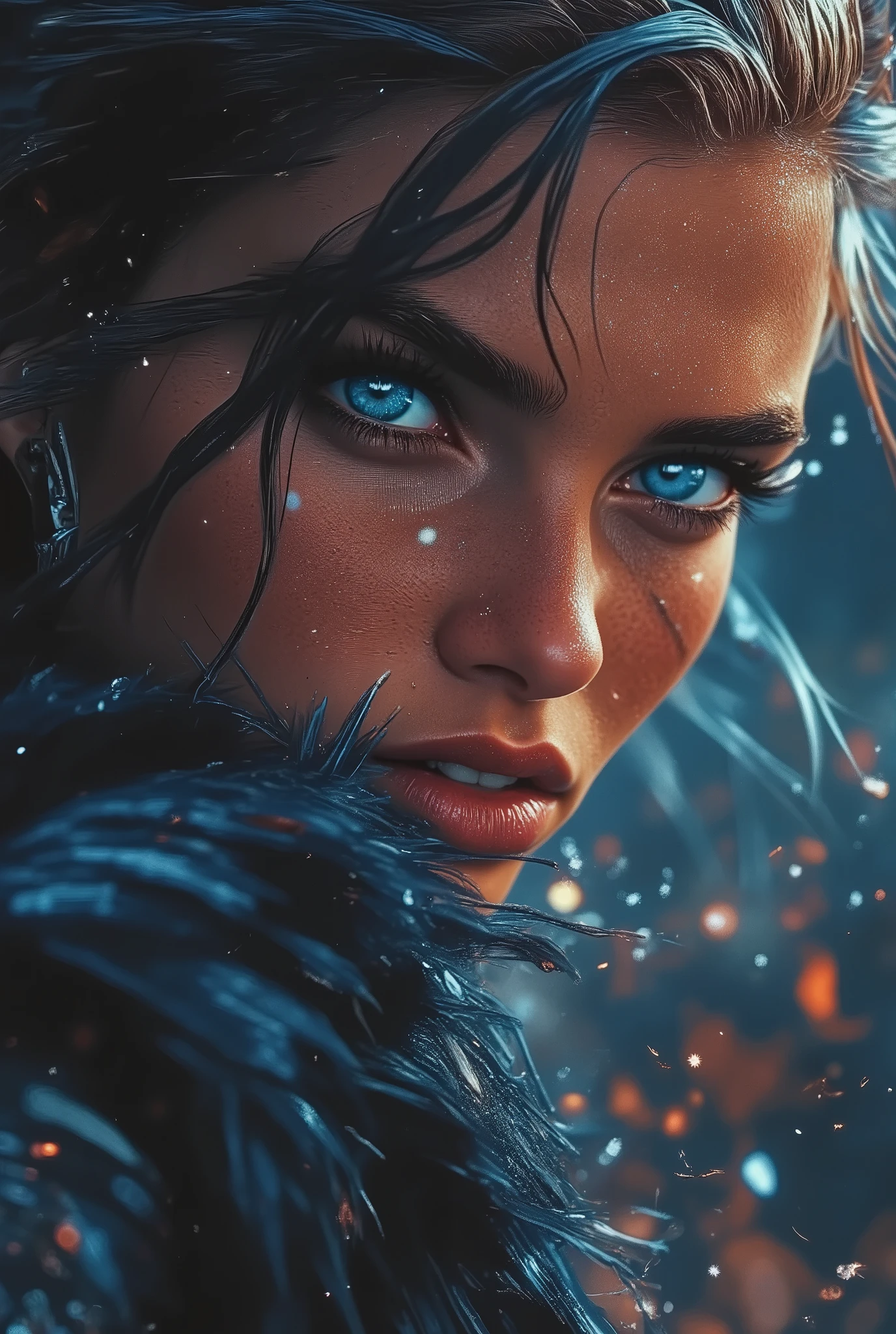 crying, aesthetic, extremely detailed, Crying eyes, Swynnarchild, dark fantasy, portrait, highly detailed, digital painting, concept art, sharp focus, illustration, art by artgerm and greg rutkowski and magali villeneuve