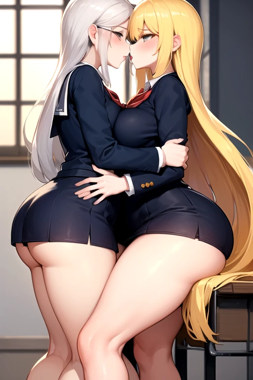 miniskirt, stand, ((独自of)), , in office, High heel, eager, sweating, 高of, , Very thin, 又细又长of腿, of, high ponytail,back view,butt close-up