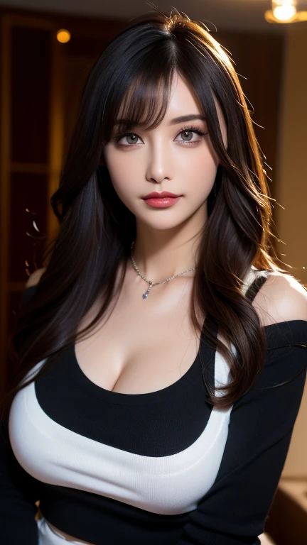 Ultra HD, upscale, first class quality, Super detailed, Reality, 8K, RAW photos, best quality, masterpiece, Attractive girl, pretty girl, Brown hair, Shoulder-Length Layering, Women&#39;s shirts, Model posing, （Wet），See-through clothing，