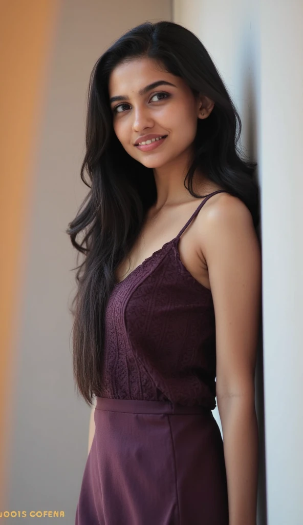 beautiful Indian, very young teenage girl, 16 years old, fully nude, showing her beautiful naked body,lean facecut, black extra long hair, sexy gaze,light bronze skin dark strokes, exact looks like , light bronze skin, smirking deviously, long eyelashes, deep dimples on cheeks, cute smile, innocent face, blushing , atmospheric perspective, Renaissance, 8k, super detail, accurate, best quality, high details, high quality, best quality, blushing expression, biting lips, wearing nothing, undressed, fully naked, puffy round nipples, shaved vagins, medium , ultra-wide shot, lying down straight, legs spread, intimately on her royal bed touching herself, in Royal looking bedroom, beautifully styled hair, spreading her legs