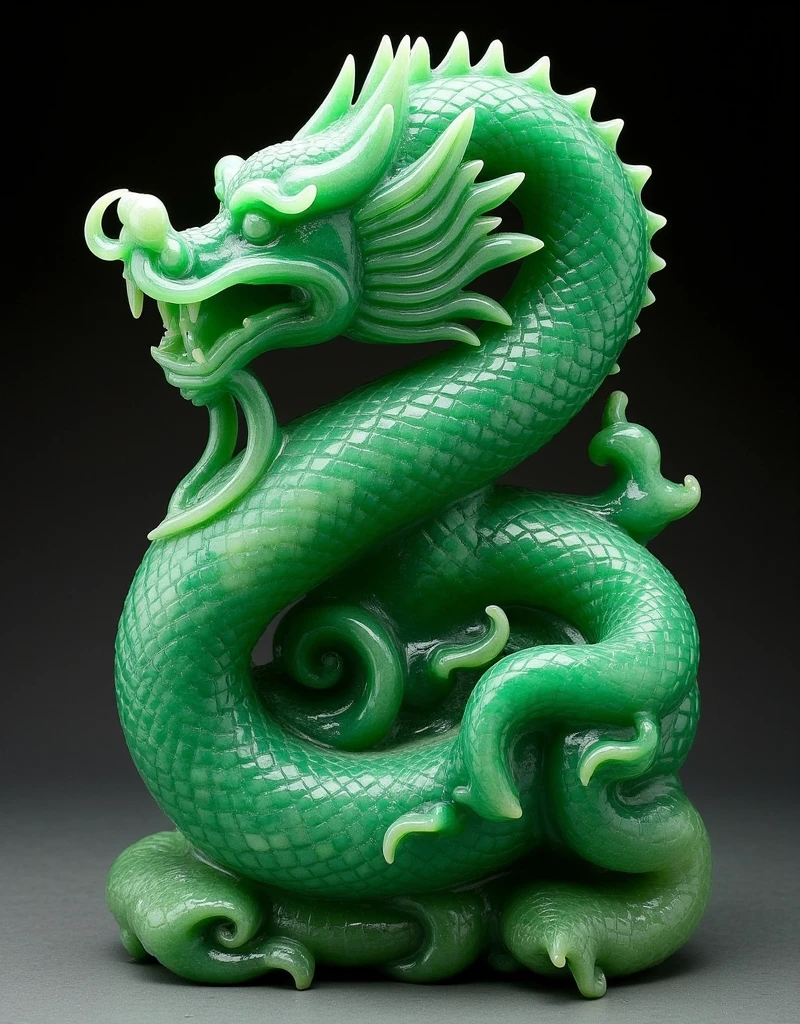 Jade carving design style,Double Dragons Playing with a Pearl, Qi Baishi and Chen Longque、Chen Dingbo's dynamic illustration pumpkin carving, Octane Rendering,(best quality, masterpiece, representative work, Official Art, professional, 8K:1.3)