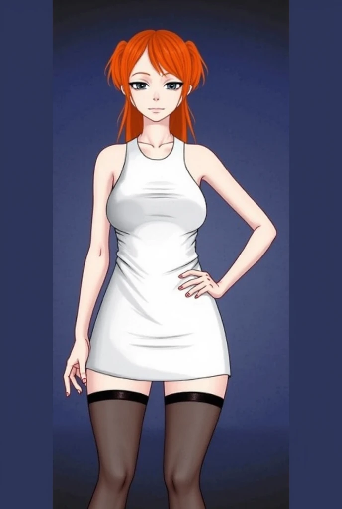 (masterpiece), Highest quality, Expressive eyes, Perfect Face, High resolution, 1 Girl, alone,Character design sheet, (Redhead:1.5) (Female Body:1.3),smile, Medium Hair, (Orange eyes:1.5), (Female Body:1.3), clavicle, naked, Without clothes, Slender figure,Cleavage,seiza,Sitting pose, Blushed,Sweaty, glistening skin,Looking at the audience,(White background),Plain white background,
