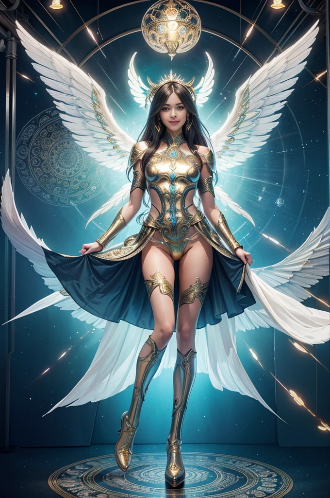 cosmic fallen angel，transparent armor,Sequins,colored Light,crystal, Glass, transparent, (actual), masterpiece, best quality, Light, natural shadow, highest detail, Professional photography, Detailed background, depth of field, super crazy details, complicated, beautiful, subsurface scattering, dynamic perspective, 直至沿着宇宙中的crystal之路行走, 直到被阳Light照亮&#39;s-ray, stars twinkling around, Comet and planet fLight, magical bright picture,