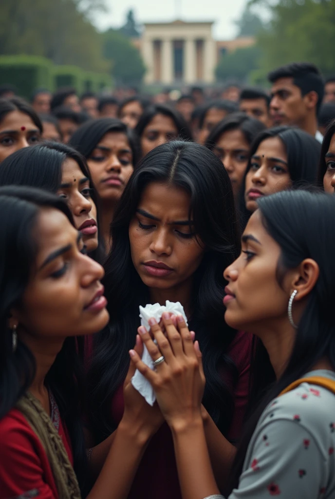 Young indian people crying in a road for protesting