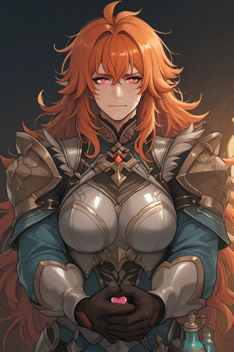 red hair, twin drills, crown, aqua eyes, raccoon ears, chiaroscuro, motion lines, negative space, multiple views, foreshortening, Fujifilm, UHD, masterpiece, textured skin, high details, Female knight, beautiful mature woman, 40 years old, wearing armor with intricate patterns, steel armor, wet eyes, detailed face, delicate fingertips, clutching a great sword, prince nobility, solo