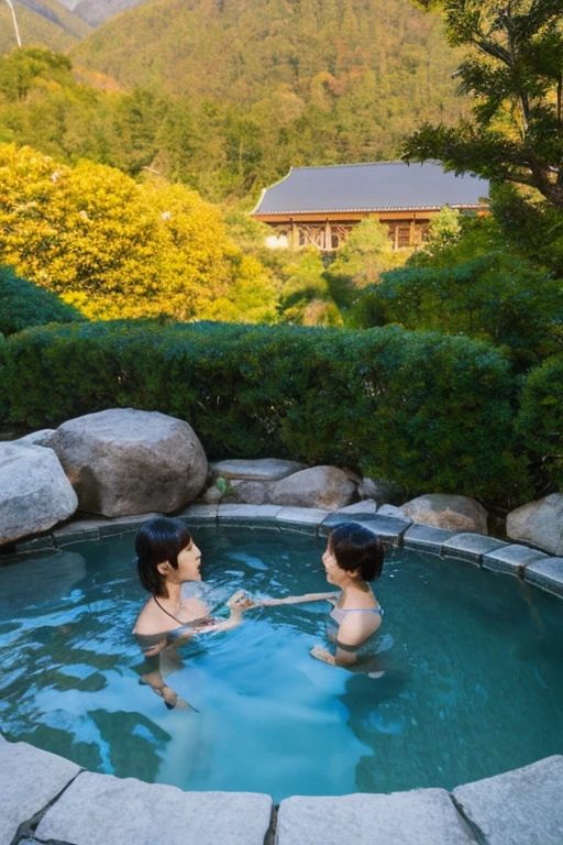 Mr. Hating was bathing and naked in the onsen pond and was using his fingers to masturbate and