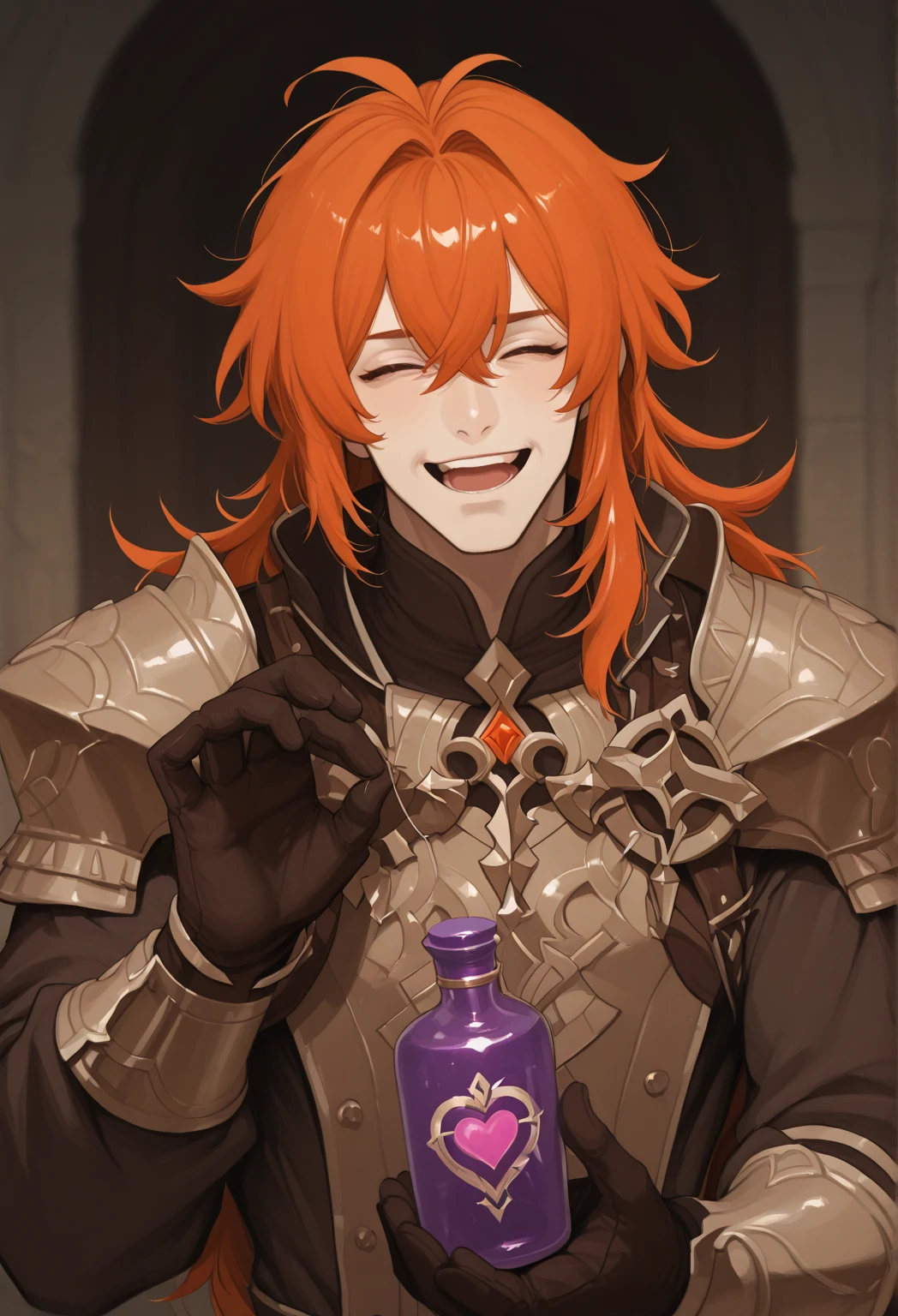 score_9, score_8_up, score_7_up, score_6_up, uncensored, Iris Midgar, red hair, long hair, braid, red eyes, BREAK (masterpiece:1.2), best quality, high resolution, (detailed eyes:1.3), perfect lighting, (perfect hands, perfect anatomy), large breast, wide hips, kneeling, cum on face, facial, dark skinned male, huge horse cock, cock in front of face, penis awe, seductive smile, looking on penis, handjob, trembling, white gloves, drooling,