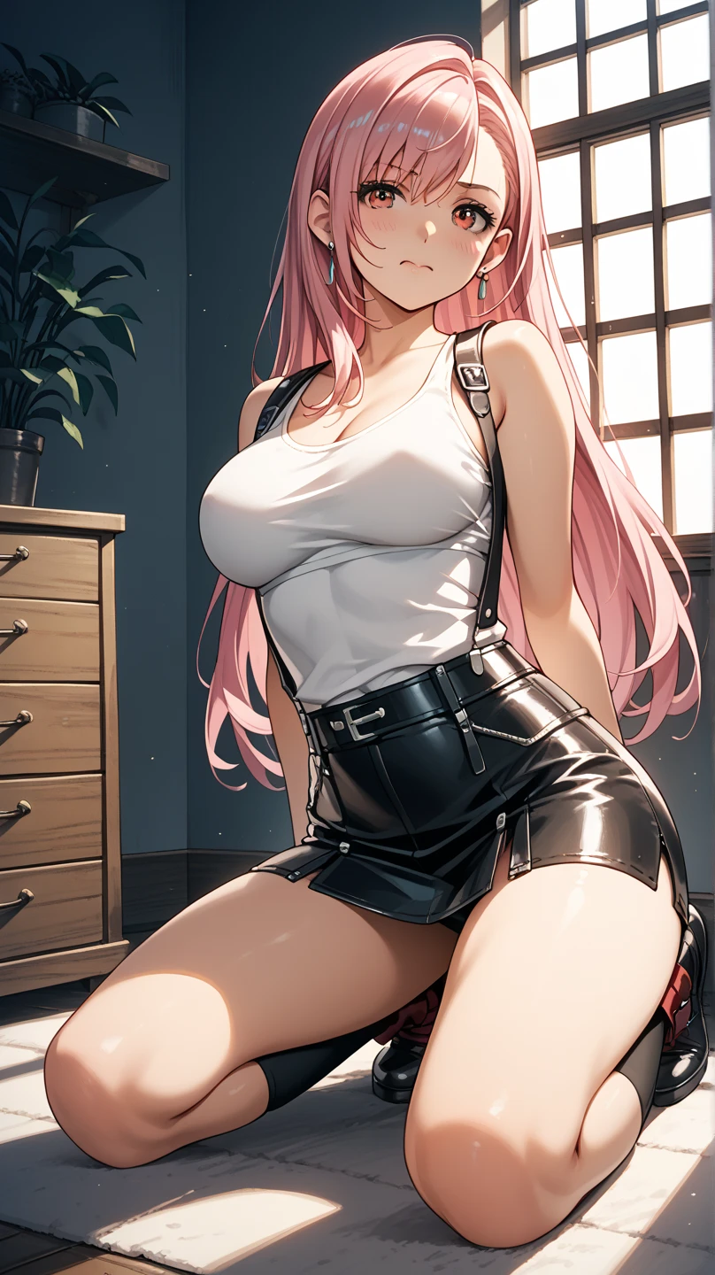 (view_hand, pink vibrator remote switch in view_hand, view:1.2), best quality, Super Detail, masterpiece, Ultra HD, 8k, ridiculous, Cowboy shooting, Fuzzy,  

1 girl, Focus on girls, Awkward, blush, charming, Close your eyes, open mouth，with tears in eyes, Saliva residue, The hem of the skirt is wet, Brushed, Vibrator line bulge, Vibrator in garter belt,

tifa lockhart, The Last Vision, White short top, Low-cut，((cleveage))，Elbow pads, 露指hand套, Suspenders, Pencil Skirt, White T-shirt, sexy look, Short skirt, mini skirt, Pencil Skirt

Subway car interior background, In the crowd,
