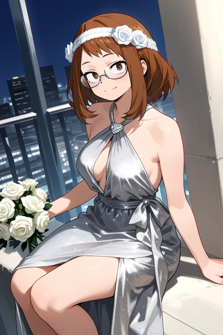 masterpiece:1.5, highest quality:1.5, beautiful, One girl, Side Lock, Cinema Lighting, Sharp focus,Large Breasts , Mature Woman, ,16k, Glowing Eyes, Detailed 4K Eyes, playground,lure, Wear glasses, Sexy lips, Lips parted,Detailed lips, Red lips, Detailed Background,((Big purple eyes)), Detailed face,Shiny skin, Aunt Junev3,Aunt June,Hair Bun, bangs, Messy Hair, dress,red dress, sleeveless dress, clavicle,Nightgown