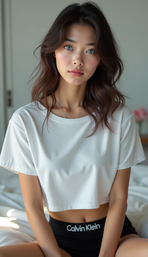 1 girl, female, Women, standing in a cozy cafe, whole body, Wear a simple white t-shirt. rubio, french twist hairstyle, shallow depth of field, ultra high detail, ultra high definition, Puerto 800