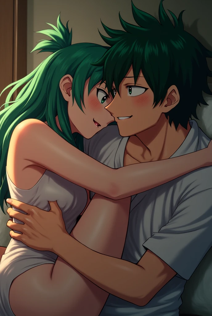 ((8k:1.27), top quality, masterpiece, ultra high definition:1.2),Man in his 20s wearing shirt and jeans, woman in her 20s in tank top and mini skirt, attractive photo, digitally enhanced, very perfect position,passionate pose, intimate hug,
Snuggling deep into the sofa under the soft room light, they lean against each other. Their eyes meet and a smile is born. His right hand gently strokes her hips, while her left hand lightly presses against his chest.
Their warm breaths collide as he slowly pulls his face to her delicate, contoured contoured lips. The fleeting moments before their lips touch feel like endless for them.
When their lips intertwine, it feels as if time in the world has stopped. This sweet kiss is their only communication and confirms their mutual affection
Her fingertips lightly stroke his head, deepening the kiss. They forget about time and simply feel each other's presence. Their hearts become one, and love is transmitted through their bodies. At this moment, they are completely satisfied, as if they own everything in the world. Snuggling up on the couch and exchanging kisses is their ultimate moment,
shinkai makoto,kimi no na wa,tenki no ko,kotonoha no niw,
