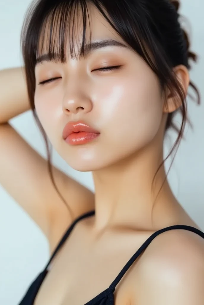 Highest quality、masterpiece、超High resolution、(Photorealistic:1.4)、RAW Photos、1 Girl、Glowing Skin、Dramatic sentences、Shiny lip: 1.4, (Oily skin:1.8), (Shiny:1.6), Full body black rubber suit, Long gloves, RAW Photos, Tabletop:1.3, 超High resolution:1.0, Sharp focus:1.2, Beautiful woman with perfect figure:1.4, Thin abdominal muscles:1.2, Wet body:1.5, Very Detailed face and skin texture, Beautiful Eyes, double eyelid, Perfect facial balance, clean , smile, Beautiful studio soft light, Rim Light, Crisp details, Surreal, Fine and beautiful skin, Realistic Skin, In the oil field, Wearing a latex suit,Meisa Kuroki, Keiko Kitagawa, View from above, Soaking wet, Wet Skin, Five Fingers, Black latex, Rubber gloves, (Surreal Realism), (Awareness-raising), (High resolution), (Very detailed), (Best Awareness-raising detailed eye eating), (Highest quality), (masterpiece), (Detailed face), Exposed breasts, Nipples, Muscular, Whitening, Big Breasts, Mature Woman, hyper Shiny, Looking down, looking at the camera, Striped posture, Straddle pose on bed