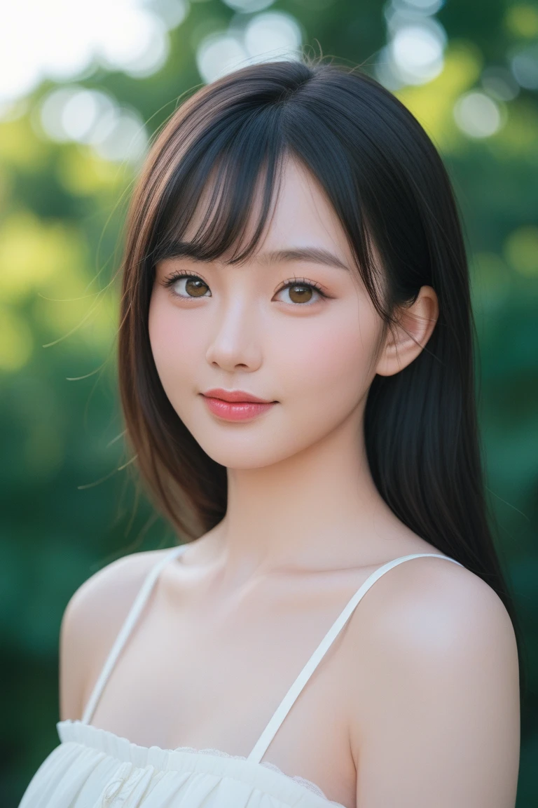8k, Ultra-high resolution, Highest quality, masterpiece, 三分割法によるphotograph,Surreal, photograph, 1 girl, (16 years old:1.3), pretty girl, Cute face, Beautiful eyes in every detail, 細かくdetailedに,masterpiece,, One Girl:1.2, Japan Female Announcer,whole body,Young Wife,Urban area,street tree,Black Camisole Dress,Pencil Skirt,clavicle,Full of cleanliness,A carefree smile,Healing the heart,Short Bob,Looking at the audience、beauty,Long neck、Laugh a little、Please close your mouth and laugh、(((Ideal body type))),A-cup small breasts :2,、Portraiture:2、Perfect Anatomy、鮮明なdetailed、detailed、Surreal、Light and shadow,Strong light