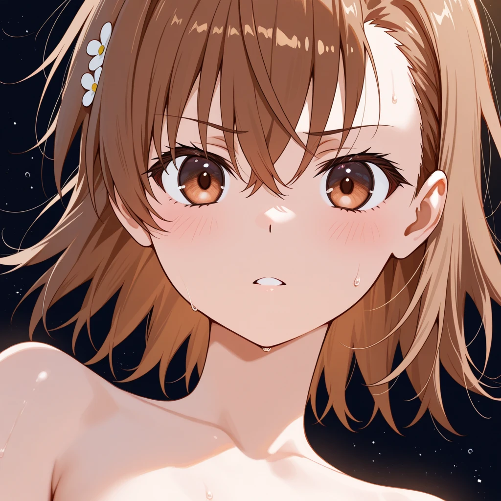 A girl with brown hair blue eyes nude 2.5d