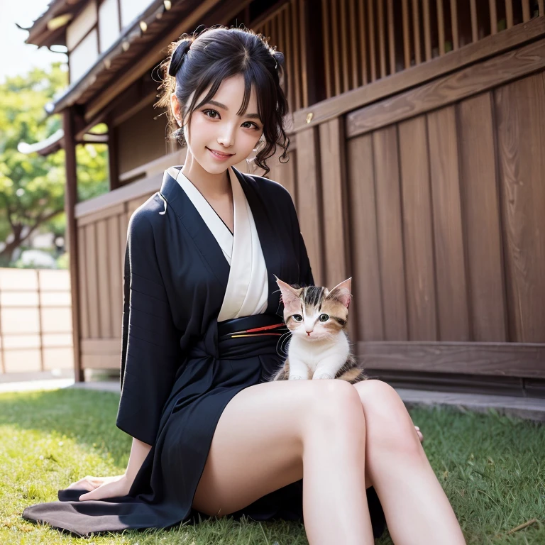 best qualtiy、masutepiece、超A high resolution、(Photorealistic:1.4)、infp young woman、modeled、small head、long legged、Colossal tits、the perfect body、By Michelangelo、ulzzang -6500-v1.1、a park、(Sit on the back of the cat:1.2)、(Very big Japan cat:1.4)、japanese hight school uniform